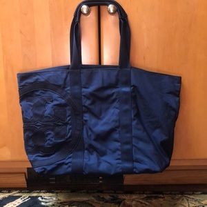 Tory Burch nylon navy tote